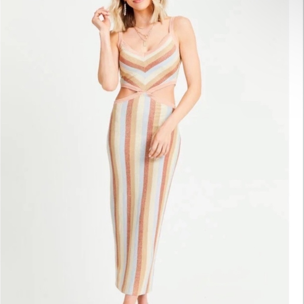 Altar’d state Avery dress rainbow girly beach pastel coverup midi size small NWT